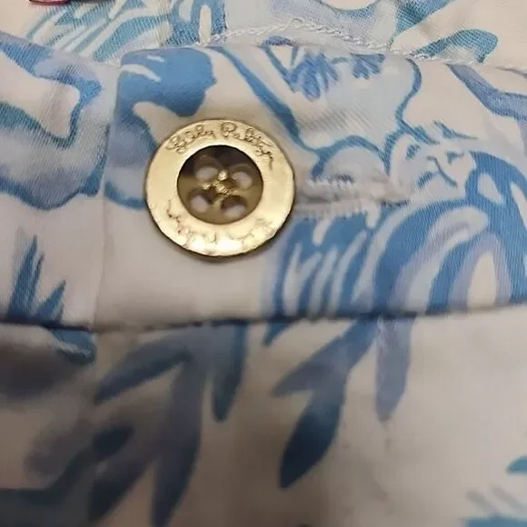 Lilly Pulitzer Kelly Hi Rise Skinny Pant Resort White Aqua Lounge Sz 4 - Picture 3 of 9